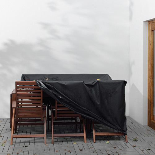 TOSTERÖ Cover for furniture set, black, 215x135 cm