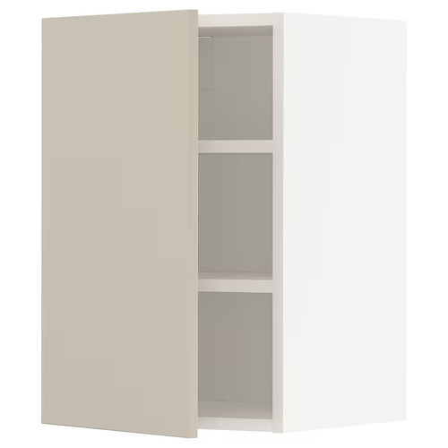METOD Wall cabinet with shelves, white/Havstorp beige, 40x60 cm