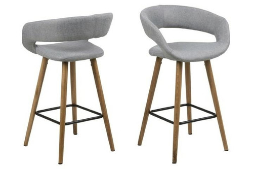 Bar Stool Grace, low, light grey