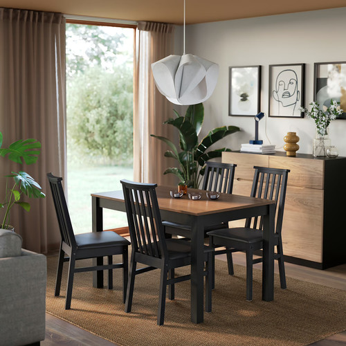 ÅLHULT / ÅLHULT Table and 4 chairs, black/brown/Bomstad black black, 120x80 cm