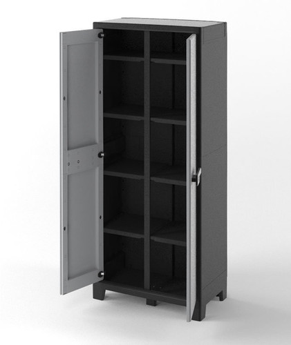 Outdoor/Workshop High Cabinet Multispace, black-grey