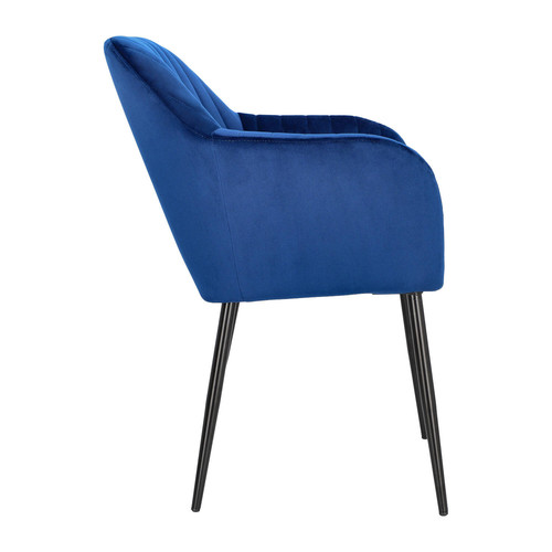 Upholstered Chair Emilia Velvet, 1pc, deep blue/black