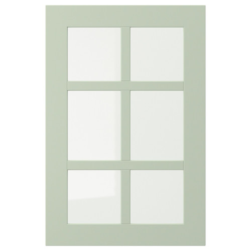 STENSUND Glass door, light green, 40x60 cm
