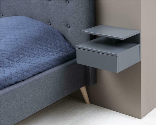 Bedside Table Nightstand Ashlan, light grey