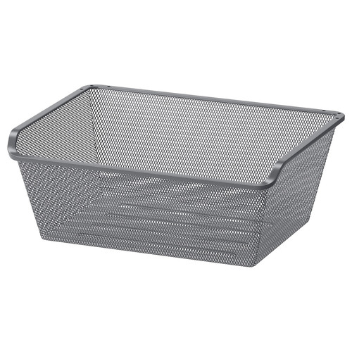 KOMPLEMENT Mesh basket, dark grey, 50x35 cm
