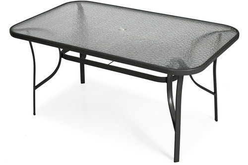 Garden Outdoor Dining Set with 6 Chairs, black