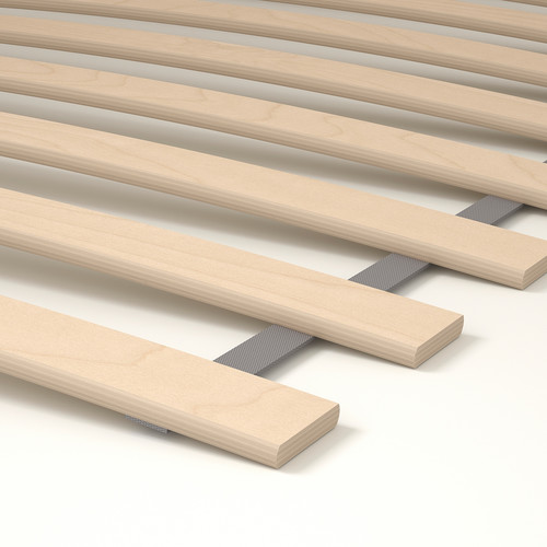 TÄRNKULLEN Upholstered bed frame, Vissle beige/Luröy, 140x200 cm