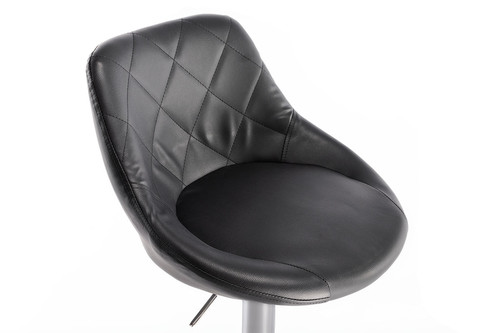 Bar Stool, faux leather, black/chrome