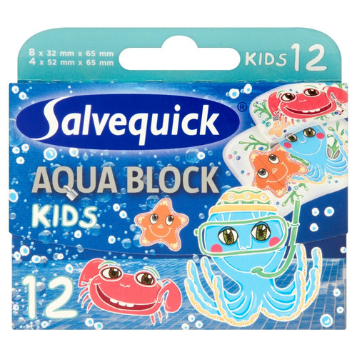 Salvequick Aqua Block Kids Plasters 12pcs