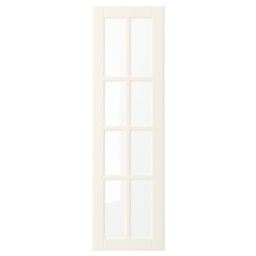 BODBYN Glass door, off-white, 30x100 cm