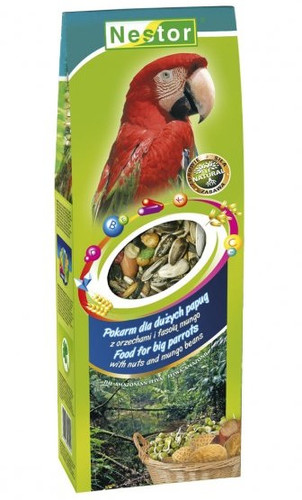 Nestor Balanced Premium Food for Large Parrots with Nuts, Mungo Beans & Bananas 700ml
