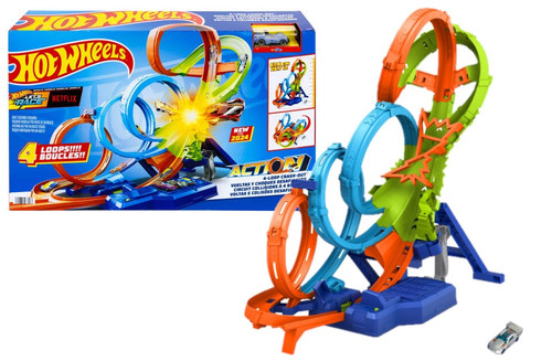 Hot Wheels® 4-Loop Crash-Out™ Track Set HXR70 5+