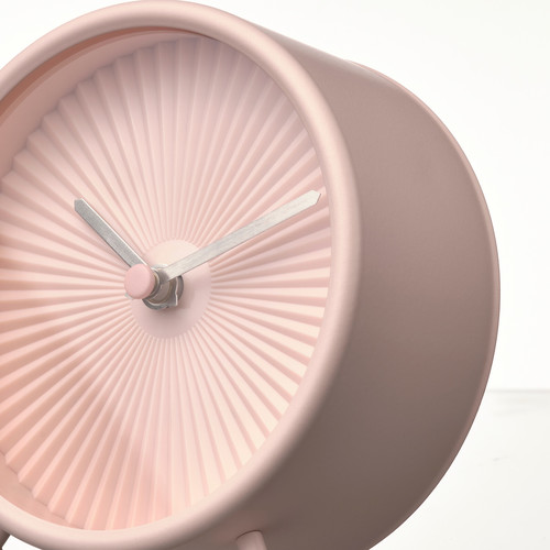 SNOFSA Table clock, pale pink, 11 cm