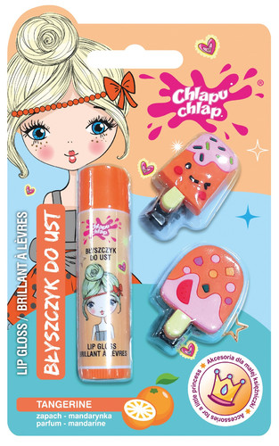 Lip Gloss with Hair Clips Ice Cream Tangerine