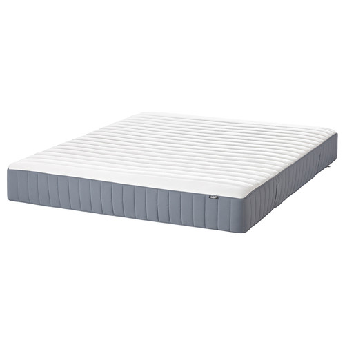 VALEVÅG Pocket sprung mattress, firm/light blue, 140x200 cm