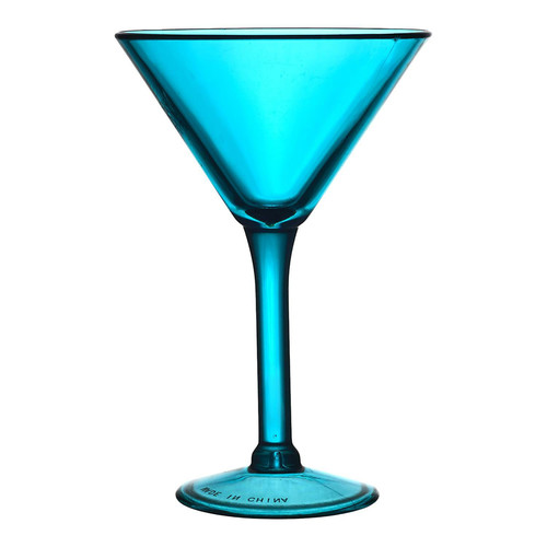Plastic Cocktail Glass 240ml, blue
