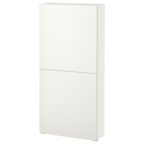 BESTÅ Wall cabinet with 2 doors, white/Lappviken white, 60x22x128 cm