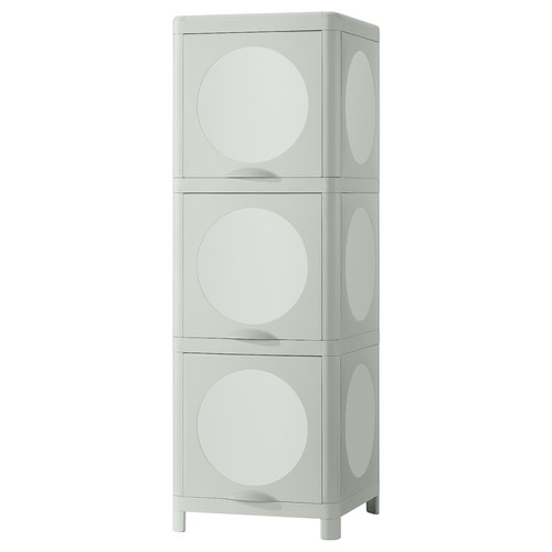 IVÖSJÖN Cabinet with doors, green, 33x34x99 cm