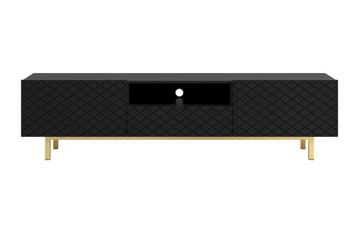 TV Cabinet Scalia II 190, matt black, gold legs