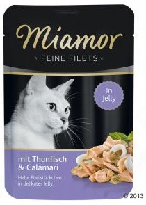 Miamor Cat Food Miamor Fine Fillets in Jelly Tuna and Calamari 100g