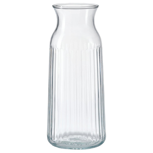 VARDAGEN Carafe, clear glass/patterned, 1.0 l