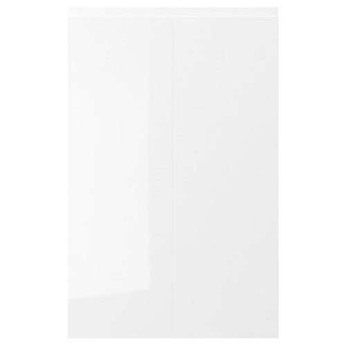 VOXTORP 2-p door f corner base cabinet set, left-hand/high-gloss white, 25x80 cm