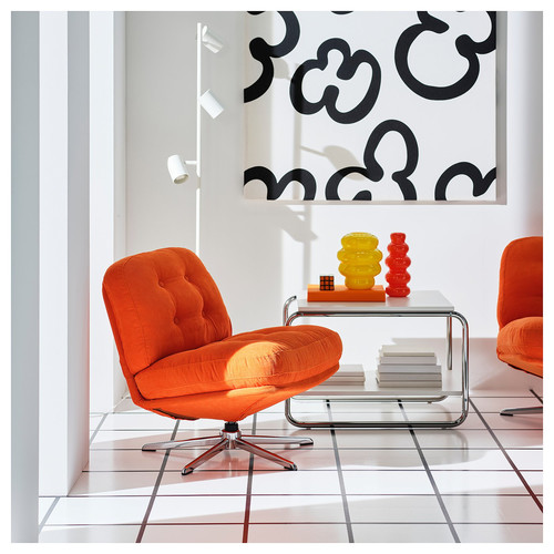 DYVLINGE Swivel armchair, Kelinge orange