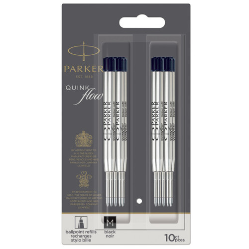 Parker QUINKflow Ballpoint Refill Black (M) 10pcs