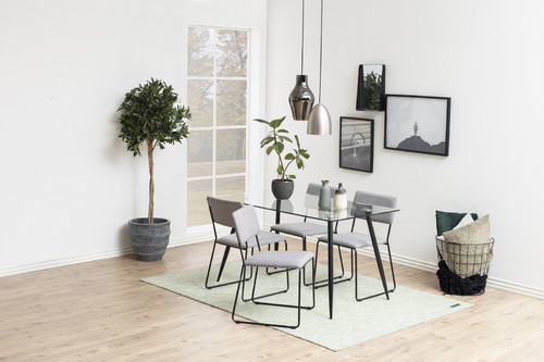 Dining Table Wilma, metal/glass