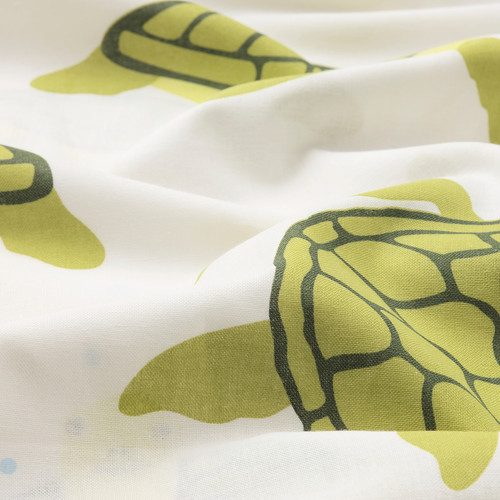 BLÅVINGAD Duvet cover and pillowcase, turtle pattern green/white, 150x200/50x60 cm
