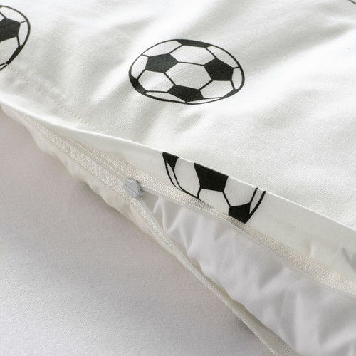SPORTSLIG Quilt cover and pillowcase, football pattern, 150x200/50x60 cm