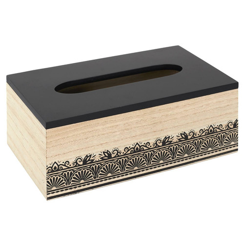 Tissue Box Tis, black/natural