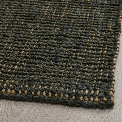 LANDBANA Rug, flatwoven, dark green, 133x195 cm