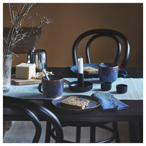 SVARTSENAP Napkin, light turquoise/dark green-blue, 35x35 cm, 4 pack