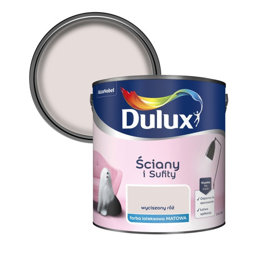 Dulux Walls & Ceilings Matt Latex Paint 2.5l muted pink