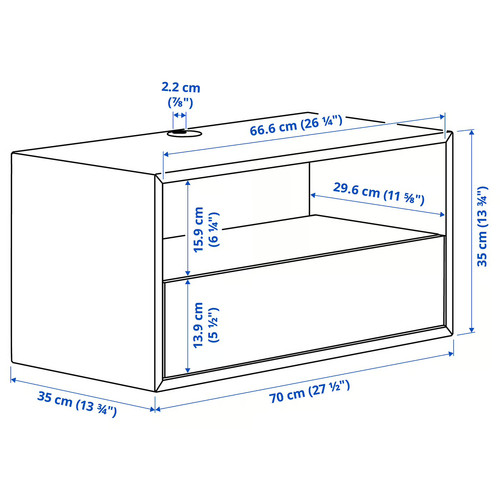 EKET Media storage combination, white/dark grey, 175x35x35 cm