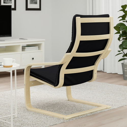 POÄNG Armchair, birch veneer, Knisa black
