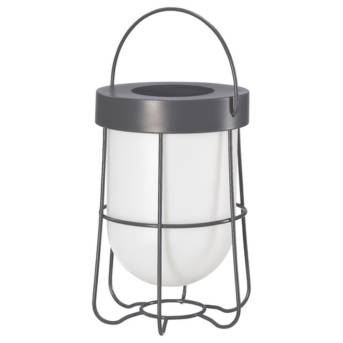 SOLVINDEN Table lamp, solar-powered/grey, 18 cm