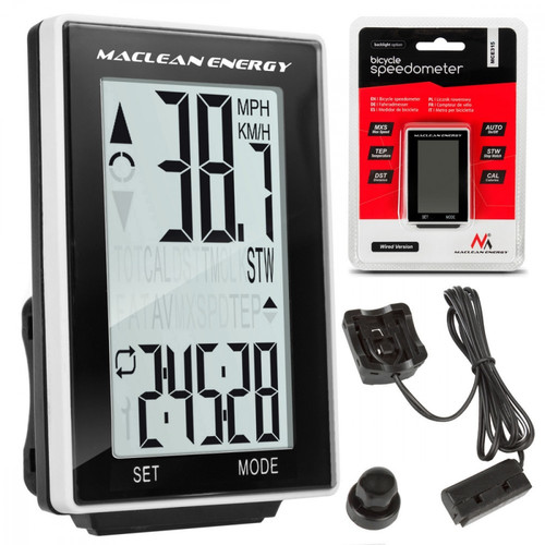 MacLean Wired Bicycle Speedometer 16 Functions MCE31