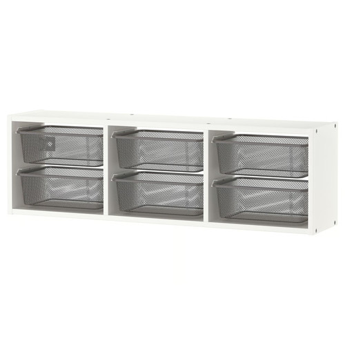 TROFAST Wall storage, white/dark grey, 99x21x30 cm