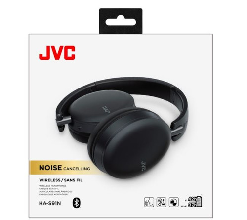 JVC Bluetooth Headphones with Active Noise Cancelling HA-S91N, black
