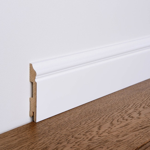 MDF Skirting Board Foge LB3 100 200 x 10 x 1.6 cm, semi-matt white