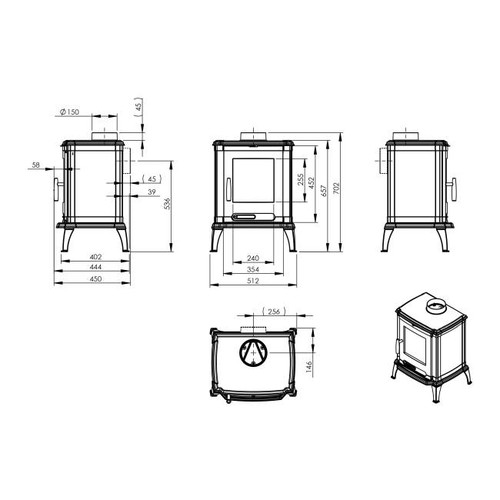 NORDflam Cast Iron Stove Adria Eko 7 kW