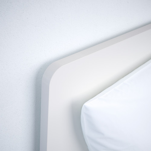 ASKVOLL Bed frame, white/Lindbåden, 160x200 cm
