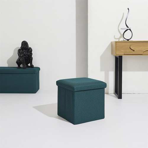 Folding Storage Pouffe Vels Atom, turquoise