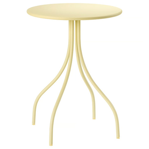 TÅNEBRO Side table, in/outdoor/pale yellow, 46 cm