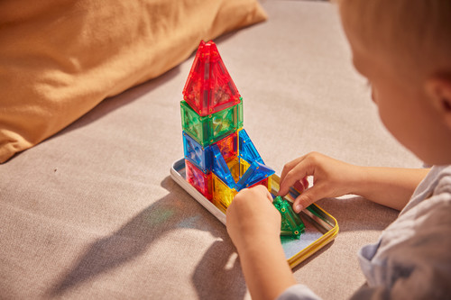 Cleverclixx Magnetic Tiles Mini Tiles Pack Pastel 28 pieces, 3+