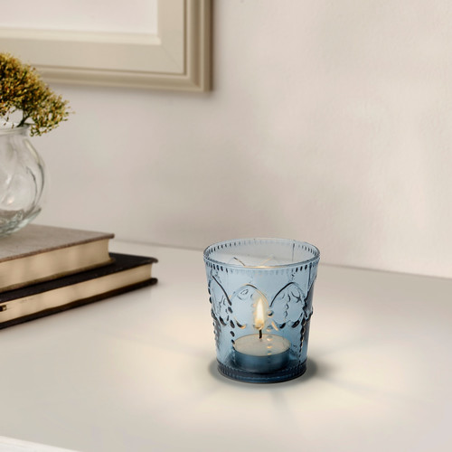 GOKVÄLLÅ Tealight holder, blue, 8 cm