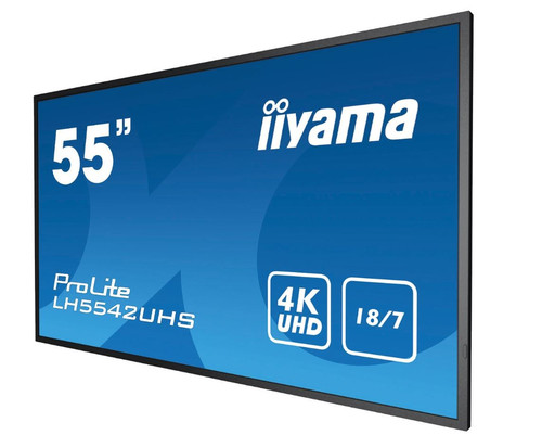 Iiyama 55" Monitor 4K 18/7 SDM IPS LAN PION 500cd/m2 OS8.0 LH5542UHS-B3