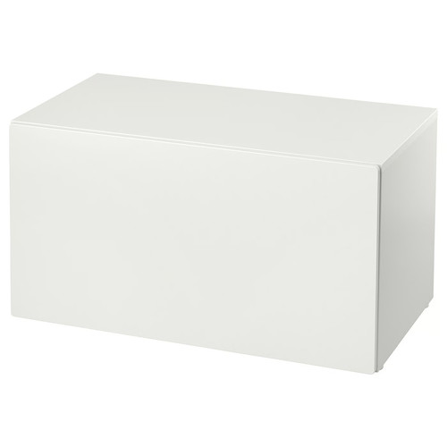 SMÅSTAD Bench with toy storage, white, white, 90x50x48 cm